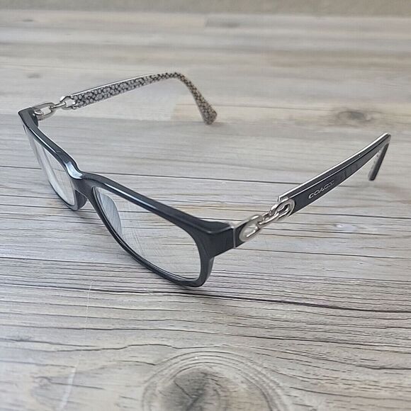 Coach HC 6052 5214 Fannie Black White Sig C‎ Eyeglasses FRAMES ONLY 52-16-135 - Picture 2 of 12